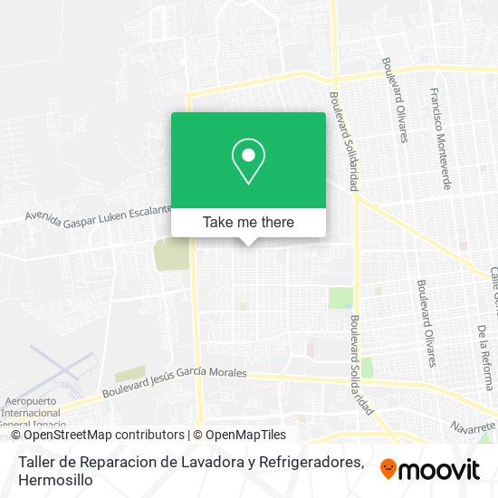 Mapa de Taller de Reparacion de Lavadora y Refrigeradores