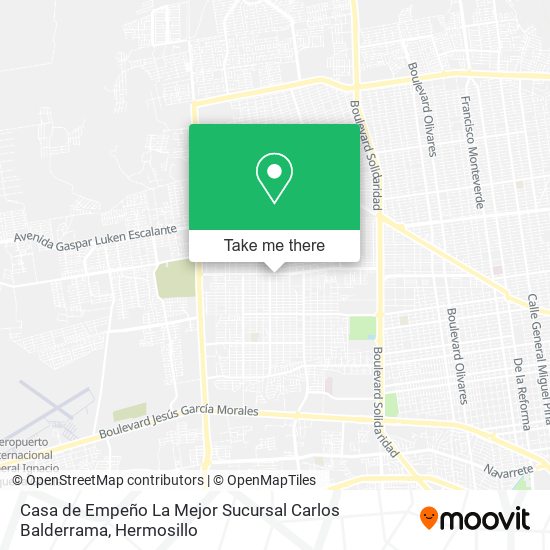 Mapa de Casa de Empeño La Mejor Sucursal Carlos Balderrama