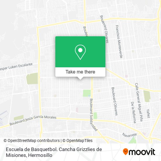 Escuela de Basquetbol. Cancha Grizzlies de Misiones map