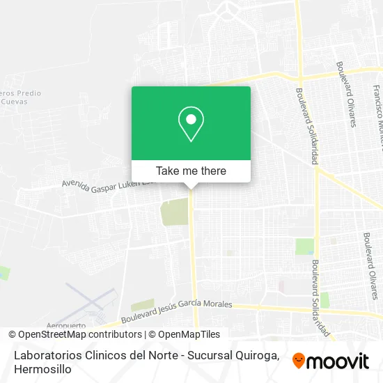 Mapa de Laboratorios Clinicos del Norte - Sucursal Quiroga