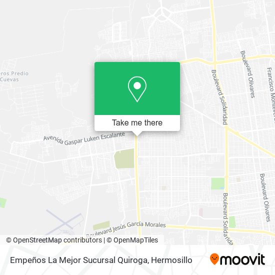 Mapa de Empeños La Mejor Sucursal Quiroga