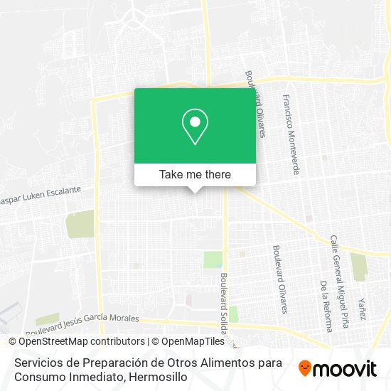 Mapa de Servicios de Preparación de Otros Alimentos para Consumo Inmediato