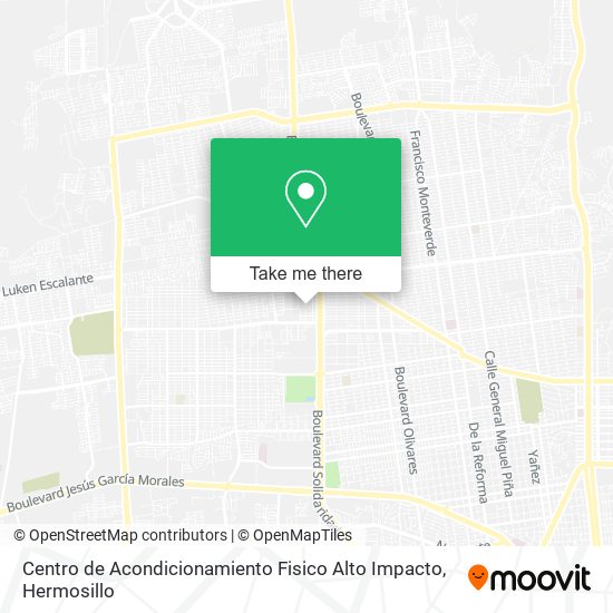 Mapa de Centro de Acondicionamiento Fisico Alto Impacto