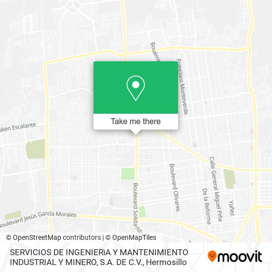 Mapa de SERVICIOS DE INGENIERìA Y MANTENIMIENTO INDUSTRIAL Y MINERO, S.A. DE C.V.