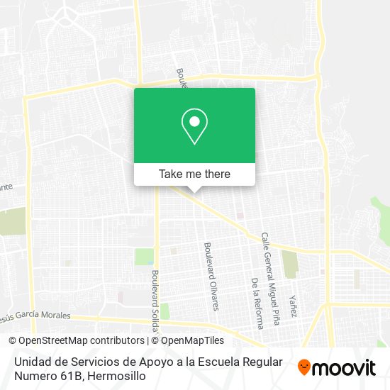 Mapa de Unidad de Servicios de Apoyo a la Escuela Regular Numero 61B