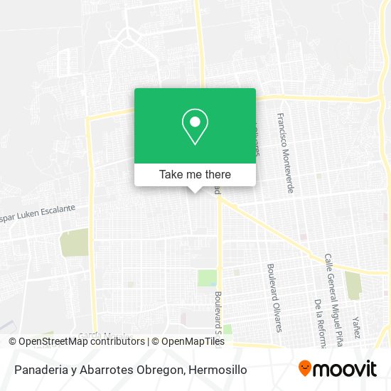 Panaderia y Abarrotes Obregon map