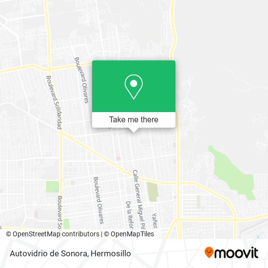 Autovidrio de Sonora map