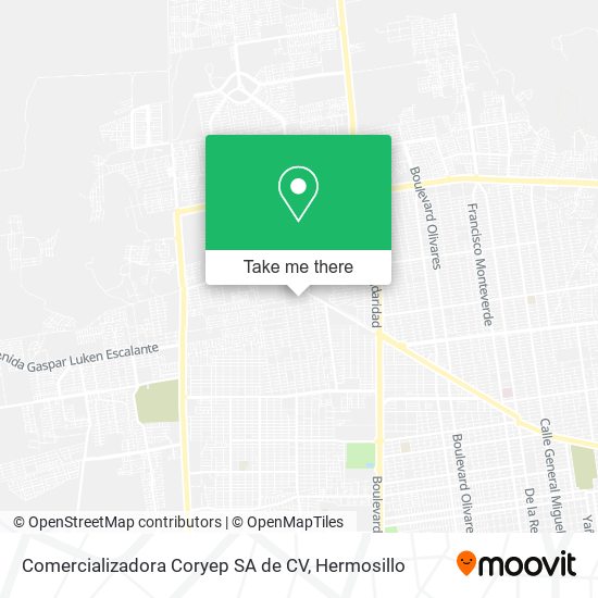 Mapa de Comercializadora Coryep SA de CV