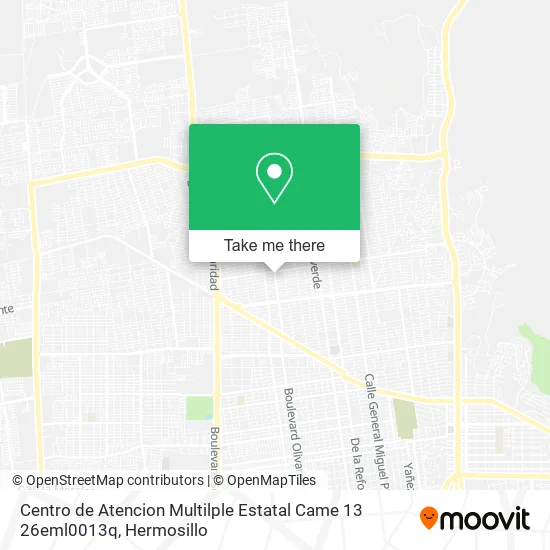 Mapa de Centro de Atencion Multilple Estatal Came 13 26eml0013q
