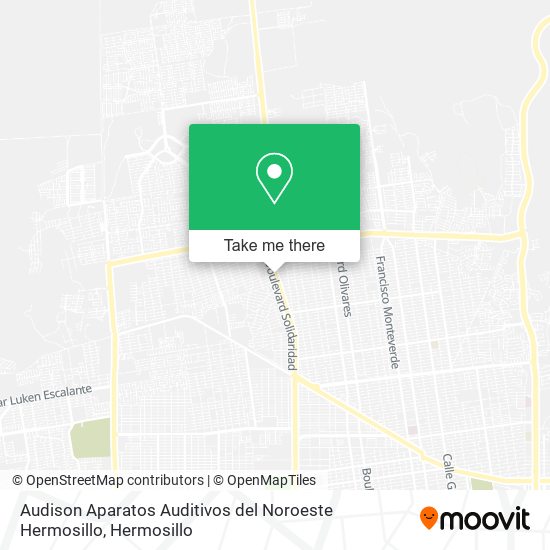 Mapa de Audison Aparatos Auditivos del Noroeste Hermosillo