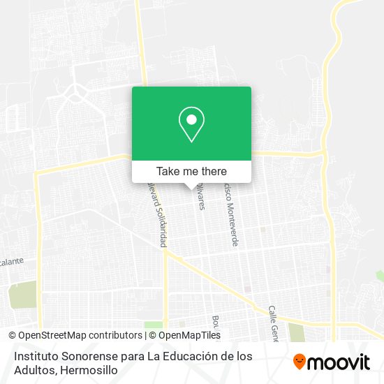 Mapa de Instituto Sonorense para La Educación de los Adultos