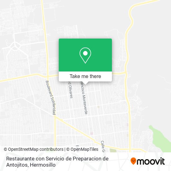 Mapa de Restaurante con Servicio de Preparacion de Antojitos