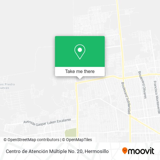 Mapa de Centro de Atención Múltiple No. 20