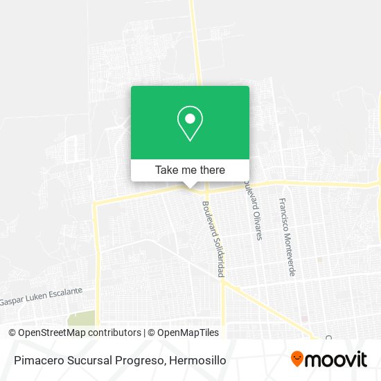 Mapa de Pimacero Sucursal Progreso