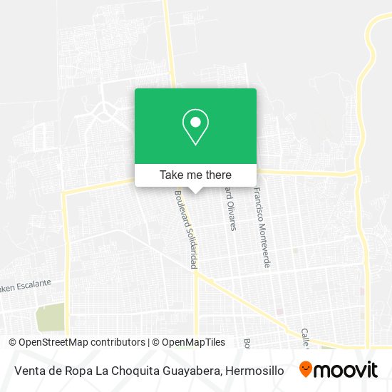 Mapa de Venta de Ropa La Choquita Guayabera