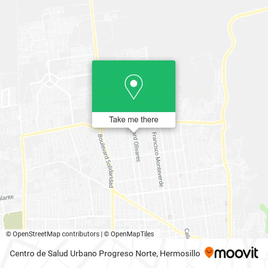 Mapa de Centro de Salud Urbano Progreso Norte