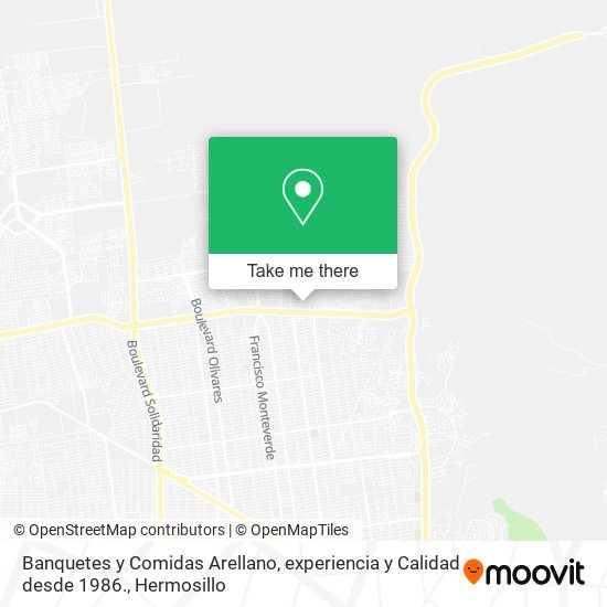 Mapa de Banquetes y Comidas Arellano, experiencia y Calidad desde 1986.