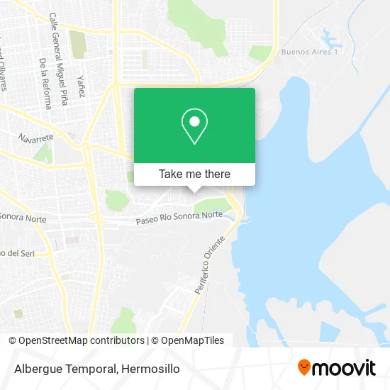 Albergue Temporal map