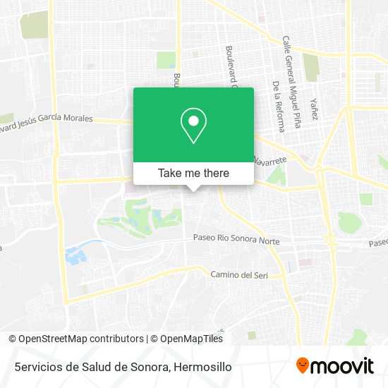 5ervicios de Salud de Sonora map