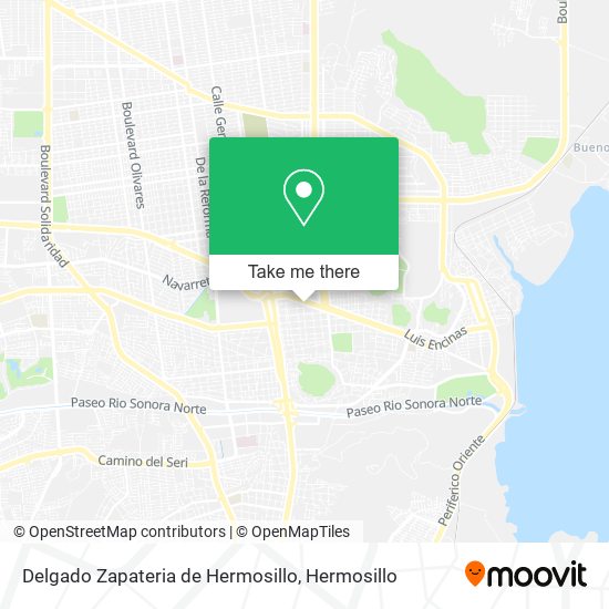 Mapa de Delgado Zapateria de Hermosillo