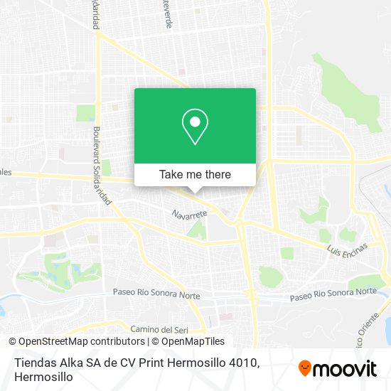 Tiendas Alka SA de CV Print Hermosillo 4010 map