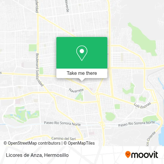 Licores de Anza map