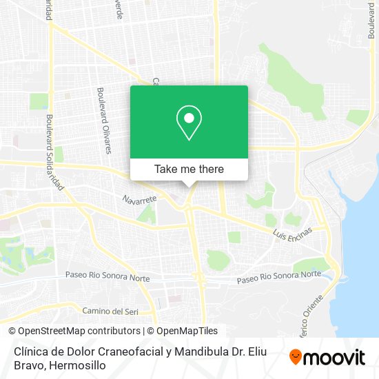 Clínica de Dolor Craneofacial y Mandibula Dr. Eliu Bravo map