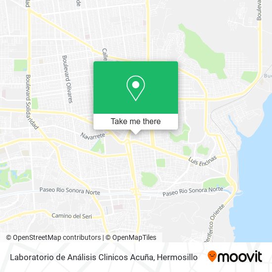 Mapa de Laboratorio de Análisis Clinicos Acuña