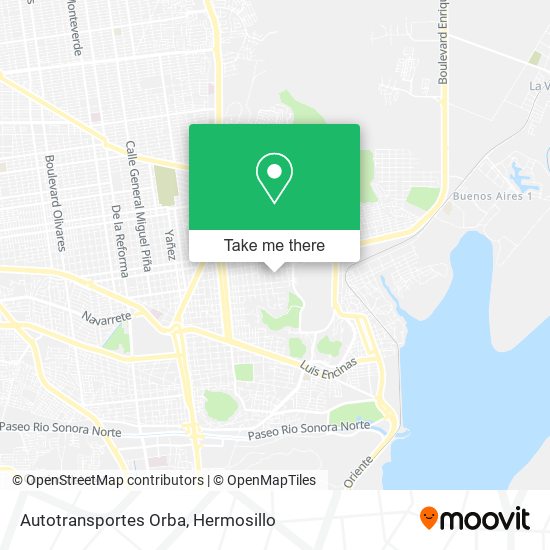 Mapa de Autotransportes Orba