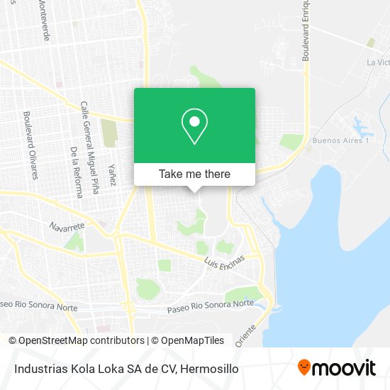 Mapa de Industrias Kola Loka SA de CV