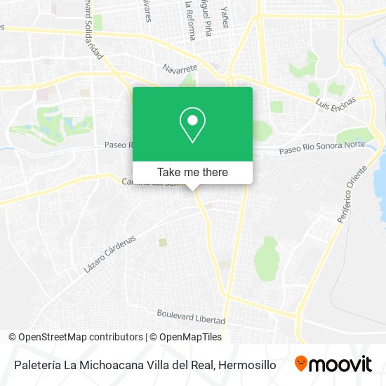 Mapa de Paletería La Michoacana Villa del Real