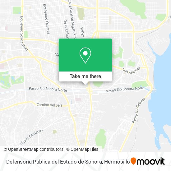 Mapa de Defensoría Pública del Estado de Sonora