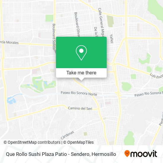 Mapa de Que Rollo Sushi Plaza Patio - Sendero