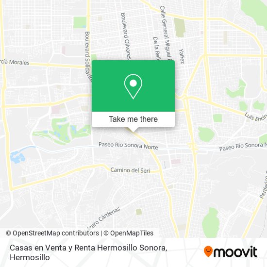 Casas en Venta y Renta Hermosillo Sonora map