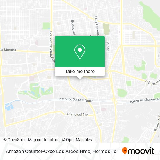 Amazon Counter-Oxxo Los Arcos Hmo map