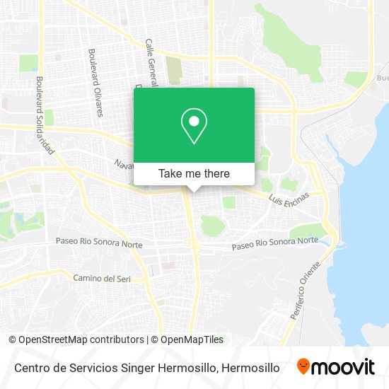 Mapa de Centro de Servicios Singer Hermosillo