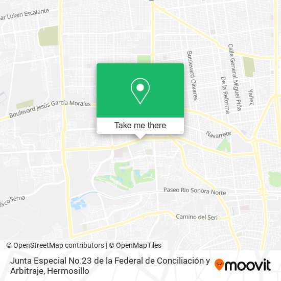 Junta Especial No.23 de la Federal de Conciliación y Arbitraje map