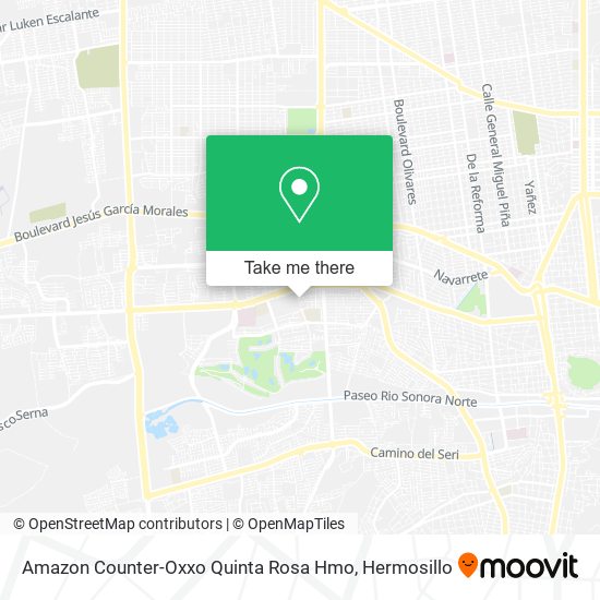 Amazon Counter-Oxxo Quinta Rosa Hmo map