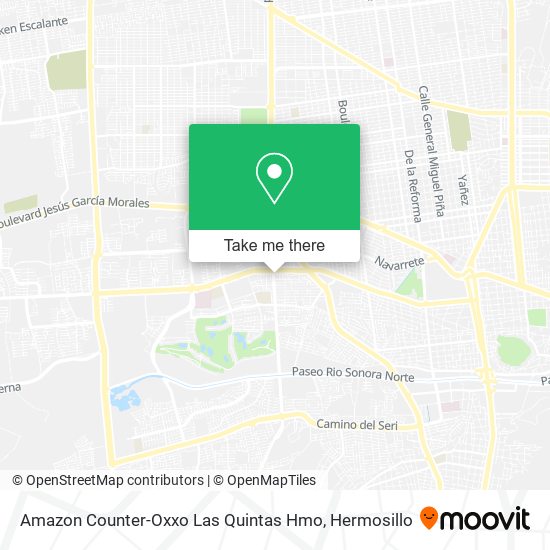 Mapa de Amazon Counter-Oxxo Las Quintas Hmo