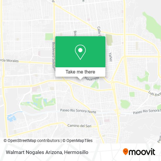 Mapa de Walmart Nogales Arizona