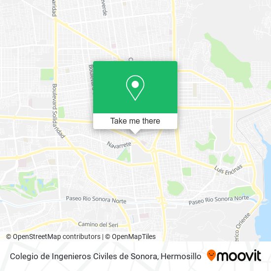 Mapa de Colegio de Ingenieros Civiles de Sonora