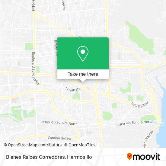 Bienes Raíces Corredores map