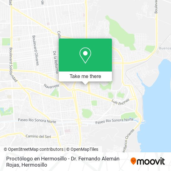 Proctólogo en Hermosillo - Dr. Fernando Alemán Rojas map