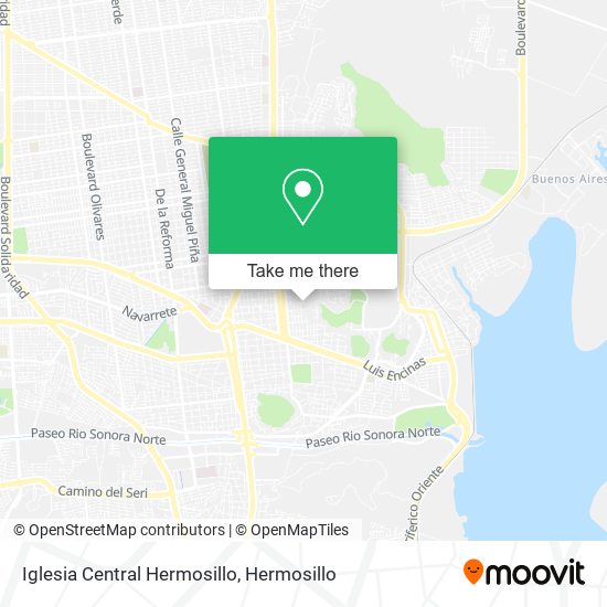 Mapa de Iglesia Central Hermosillo
