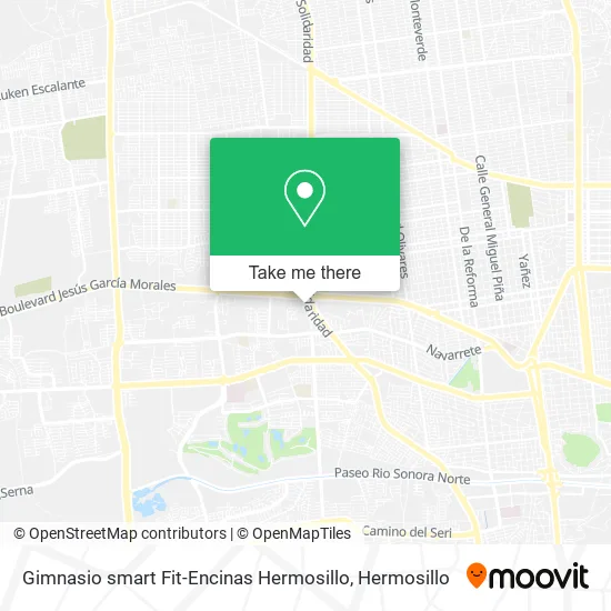 Gimnasio smart Fit-Encinas Hermosillo map