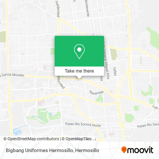 Bigbang Uniformes Hermosillo map