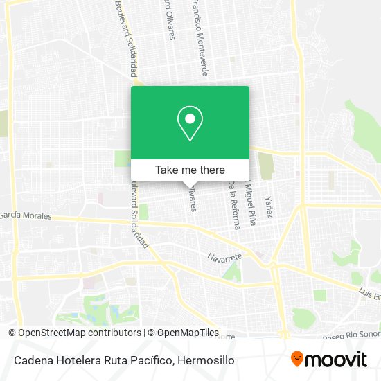 Cadena Hotelera Ruta Pacífico map
