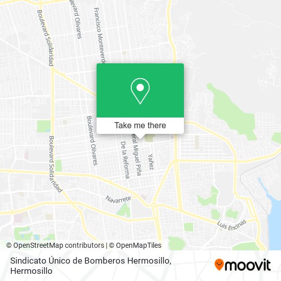 Sindicato Único de Bomberos Hermosillo map