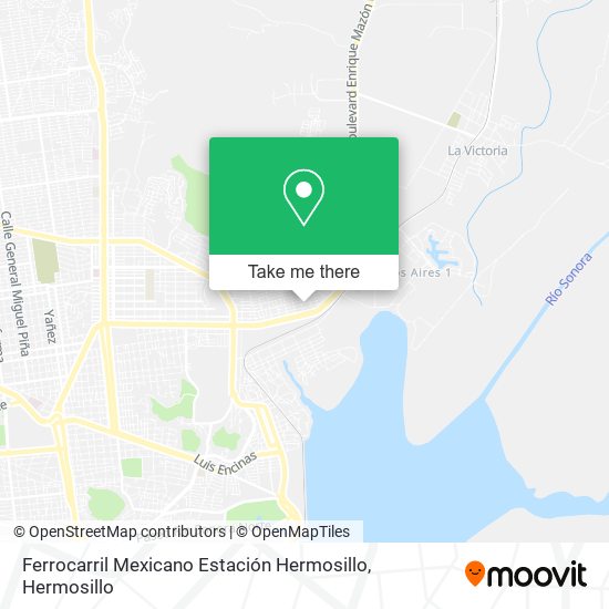Mapa de Ferrocarril Mexicano Estación Hermosillo