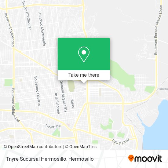 Tnyre Sucursal Hermosillo map